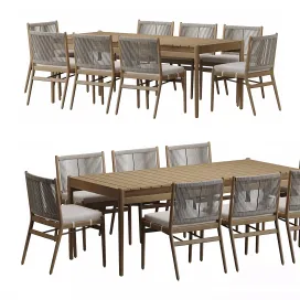 Four Hands Rosen Outdoor Dining Table set